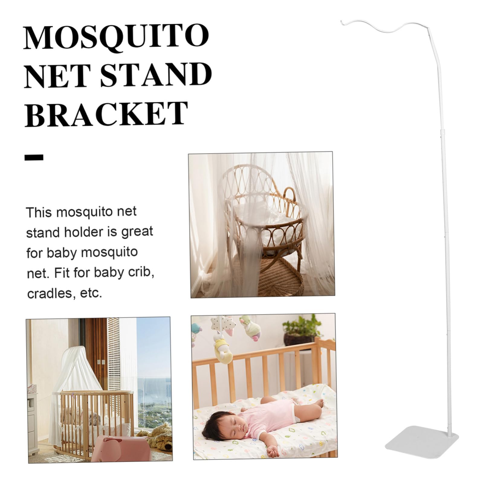 BESPORTBLE Support De Filet pour Baldaquin De Lit Réglable Et Stable avec Base Ferme pour Moustiquaire De Lit Garçon Fille