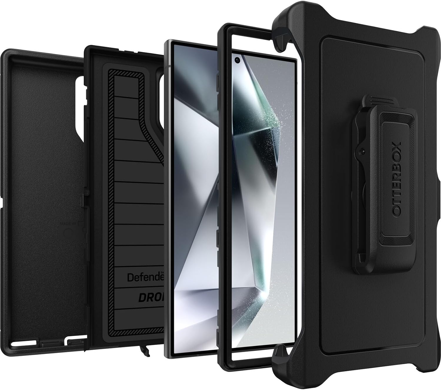OtterBox Samsung Galaxy S24 Ultra Defender Series Pro Case - BLACK, Rugged & Durable, with Port Protection, includes Holster Clip Kickstand