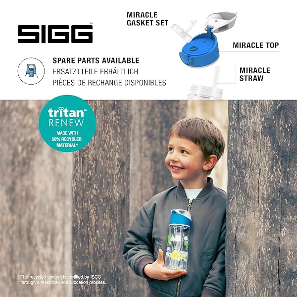 Sigg - Tritan Trinkflasche Kinder - Miracle - Mit Trinkhalm - Auslaufsicher - Federleicht - BPA-frei - aus kratzresistentem Tritan - Schule & Sport - 0,35L / 0,45L - 4