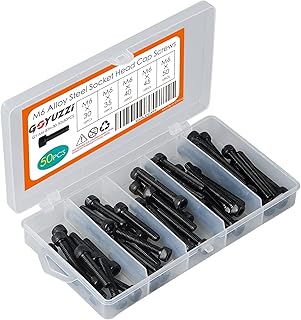 M6 x 30mm 35mm 40mm 45mm 50mm Hex Socket Head Cap Screws Bolts, 12.9 Grade Alloy Steel, Black Oxide Finish, Fully Threaded, Metric Allen Hex Drive, Assortment Kit 50PCS