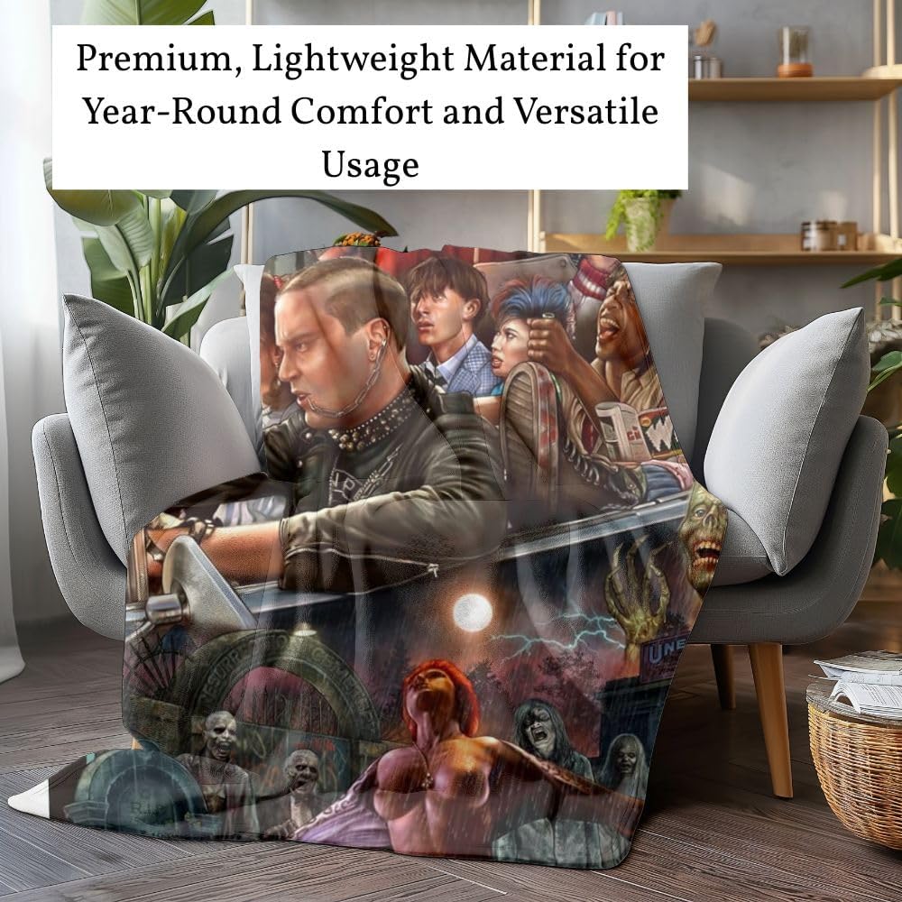 Return of The Dead - Fleece Blanket Horror Bedspread, Soft Bed Throw Tapestry, Horror Movie Art - 61x110inches