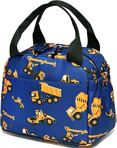 Miniatura 13 de CAMTOP Bolsa de almuerzo para niños, bonita lonchera aislada para niños y niñas, loncheras a prueba de fugas para la escuela Un tronco Monst,Azul