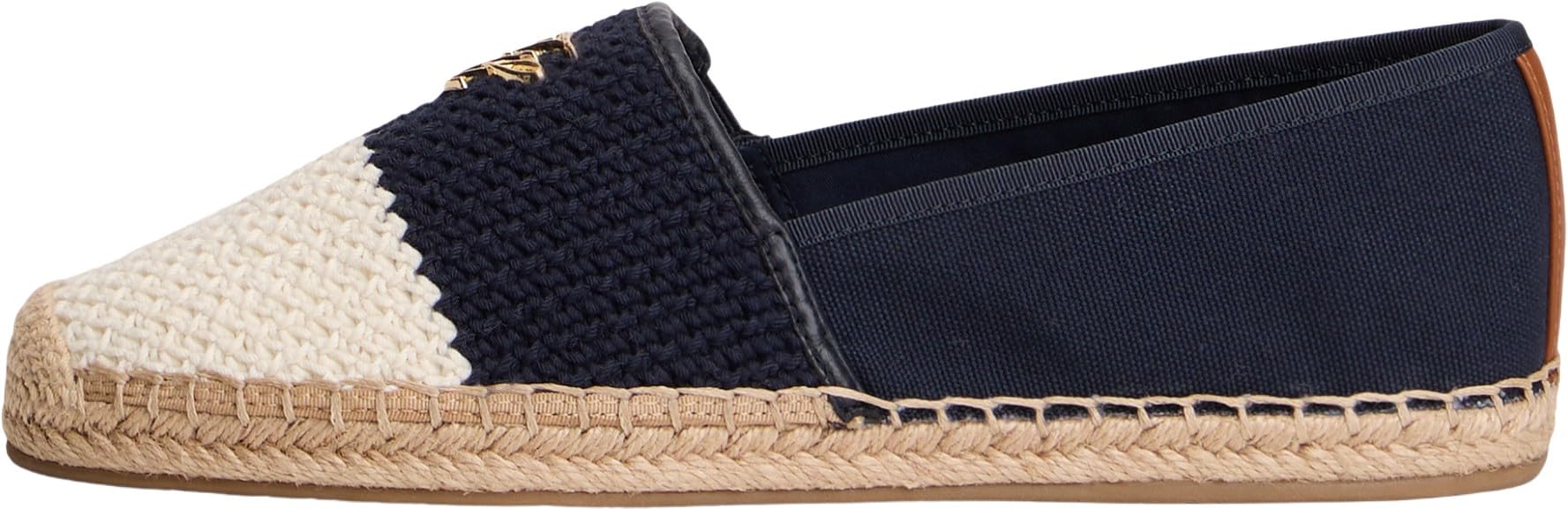 Tommy Hilfiger Women Th Script Crochet Espadrille FW0FW09502 Espadrilles, Blue, 3.5