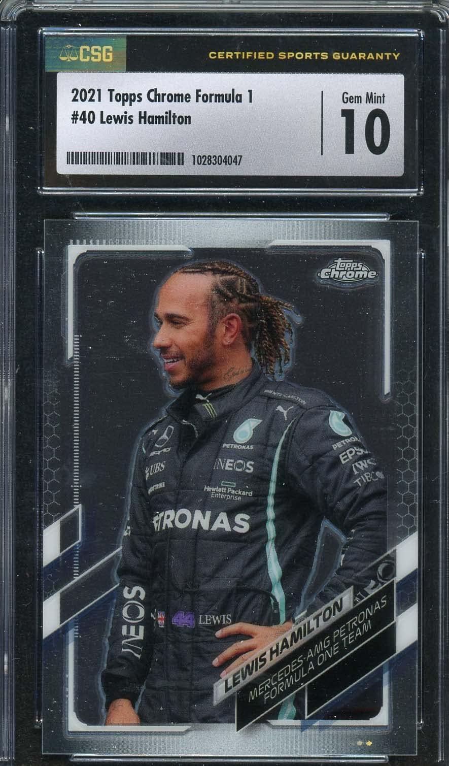 Lewis Hamilton 2021 Topps Chrome Formula 1 Racing Card #40 Graded CSG 10
