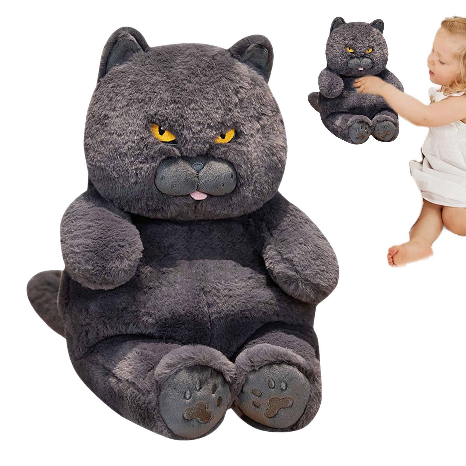 Yusheng Peluche,Peluche Realista 11.01 Pulgadas, muñeco Gato Azul Pelo Corto británico y Peludo | Comfort Cat Pillow Decoración la habitación para el hogar
