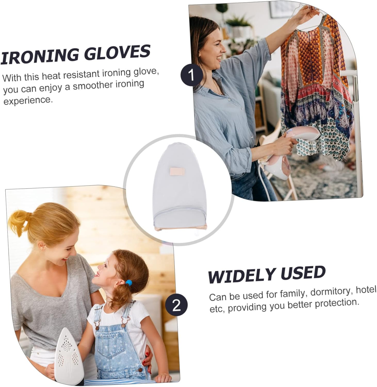 PRETYZOOM 5pcs Ironing Mitt for Handheld Steamers and Practical Glove for Safe Garment Steaming Portable Design for Home Use Grey Floral Pattern
