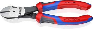 KNIPEX High Leverage Diagonal Cutter with Comfort Handles 180 mm, 74 02 180