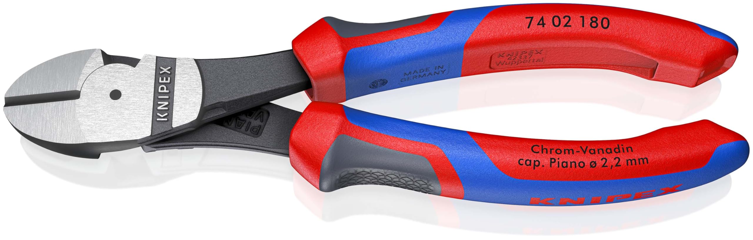 KNIPEX High Leverage Diagonal Cutter Self-Service Card with Comfort Handles 180 mm, 74 02 180 SB