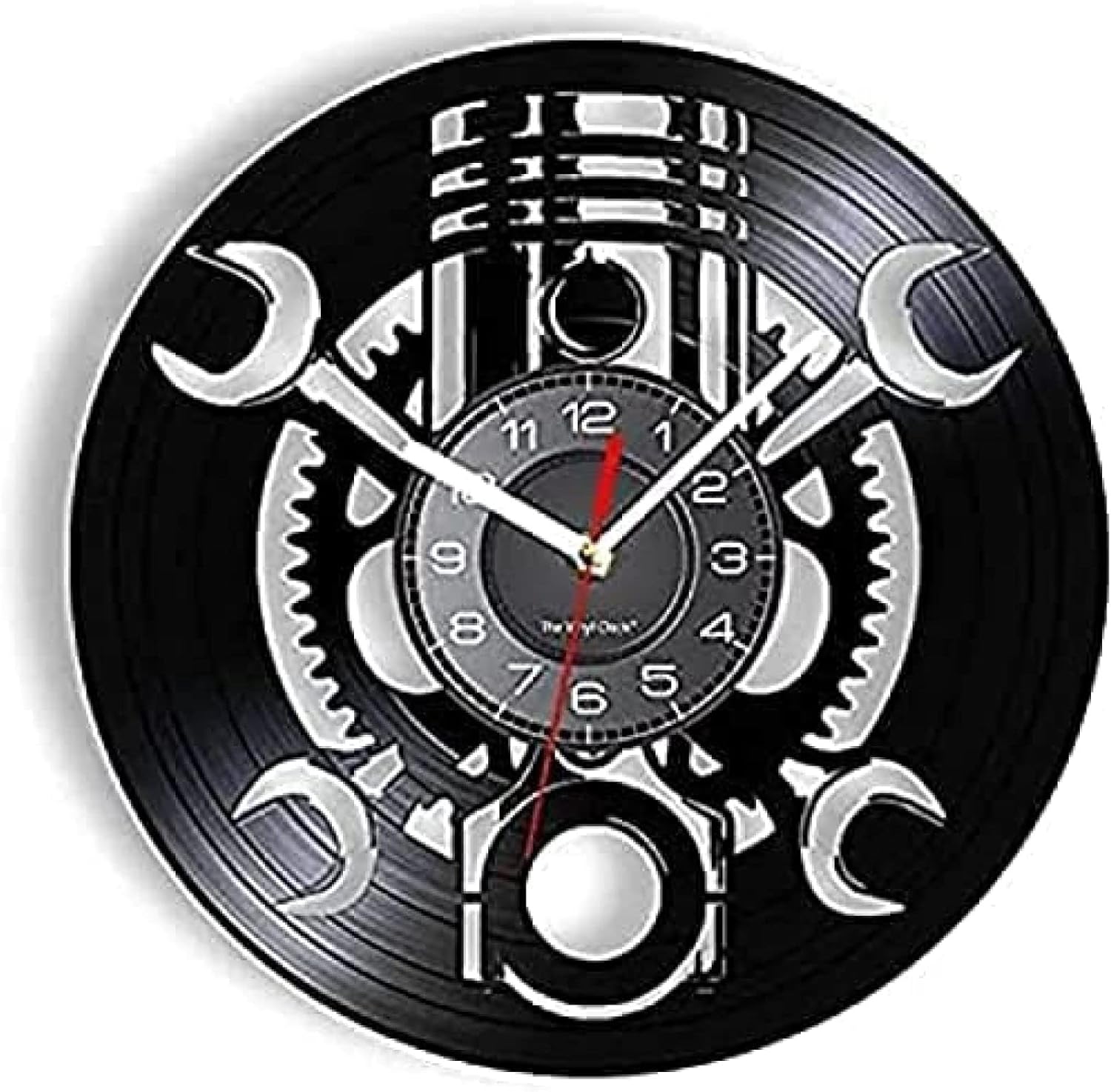 Wall Clock Car Repair Tool Service Garage Vinyl Record Wall Clock Piston Auto Art Retro Album Craft Wall Clock Decor Mechanic