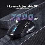Wired Mouse, 4 Levels Adjustable DPI, 6 Programmable Buttons, Ergonomic Computer Wired Mouse for PC Laptop Computer for Working and Gaming - Plug & Play