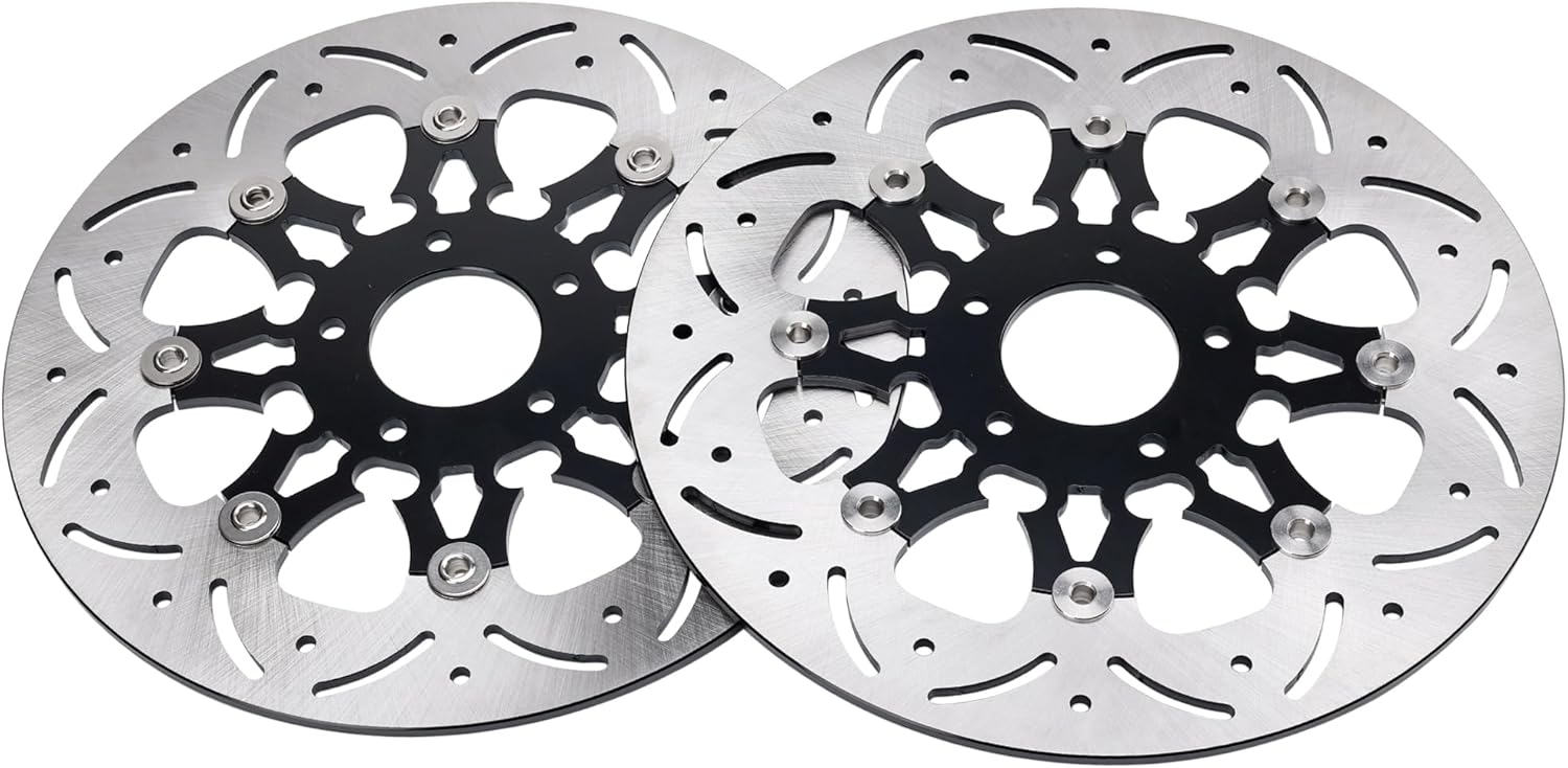 11.8" Front Floating Brake Disc Rotor 2PCS Compatible with Harley Davidson Touring Road King 08-20, Road Glide Street Glide 08-13, Dyna Fat Bob 08-17, Trike V-ROD