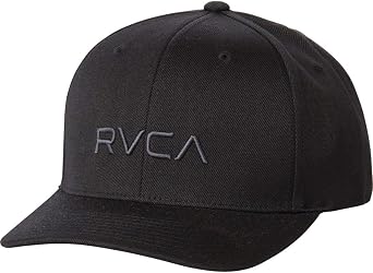 RVCA Seasons Flexfit Cap | Curved Visor Brim | Dobby Fabrication | 6 Panel Flexfit Cap for Men