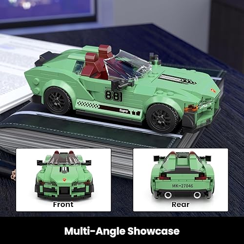 Miniatura 5 de Mould King Super Sports - Juego de construcción de autos de carreras de 348 piezas, juguete de construcción con vitrina para niños a partir de 8