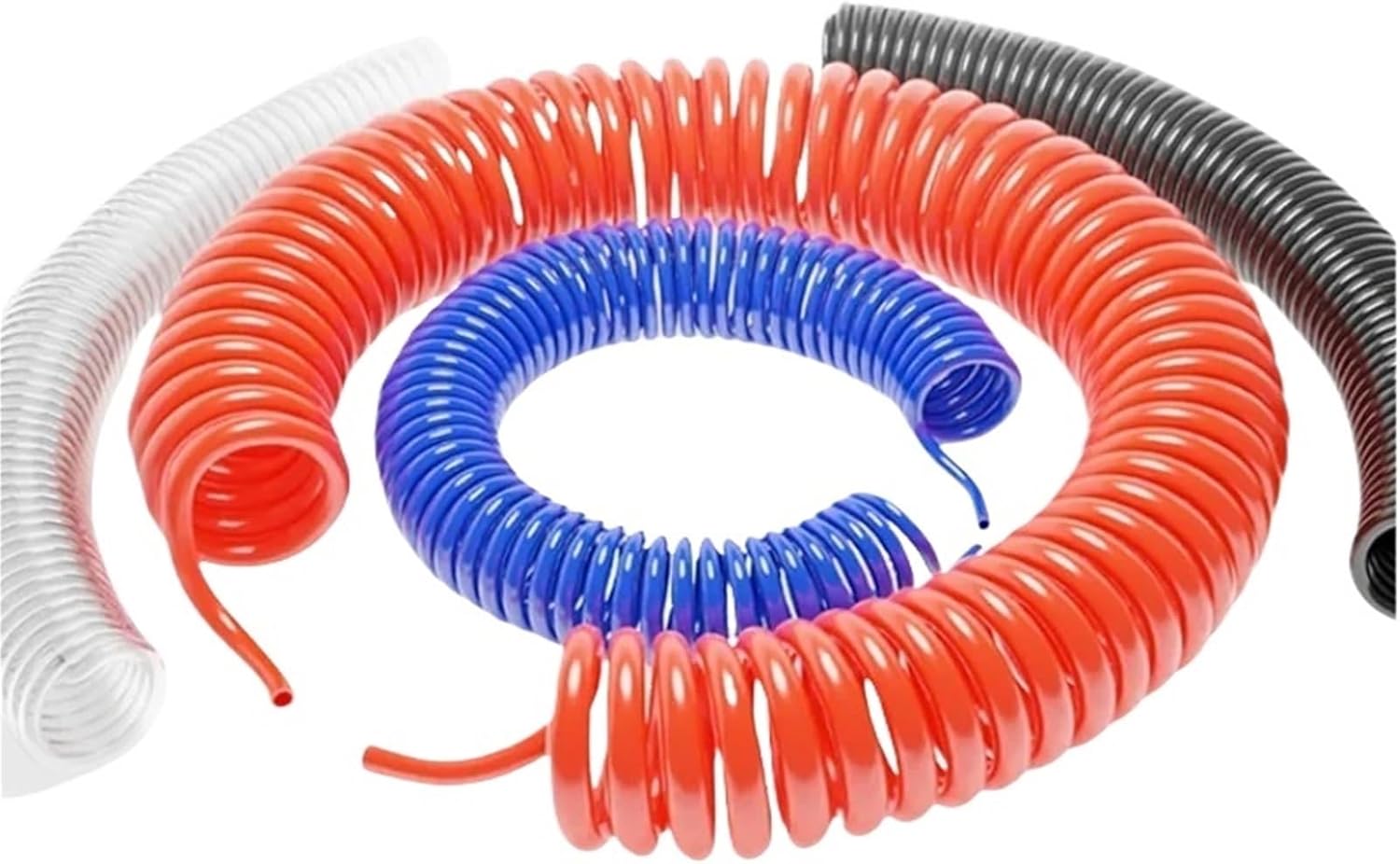 1pc PU Spring Spiral Pipe with Fitting 6/9/12/15M PU Air Compressor Hose Tube Flexible Air Tool with Connector Pneumatic(10X6.5MM Blue,6M-C(JP) FITTING)