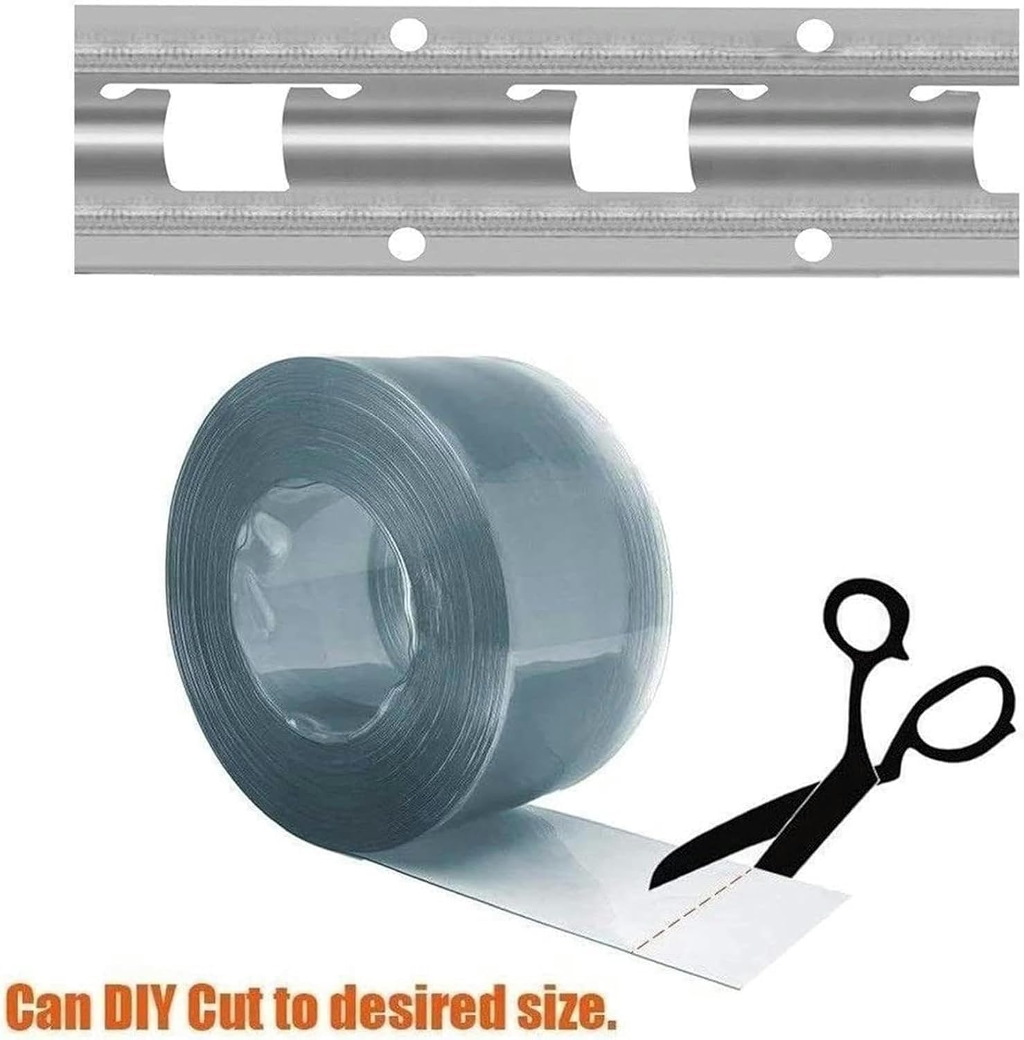 PVC Plastic Strip Curtain Door Kit, Vinyl Door Strips 1.5/1.9/2.1mm Thickness, Commercial Entry Doors Decoration with 3cm Overlap, for Freezer Warehouse Doors