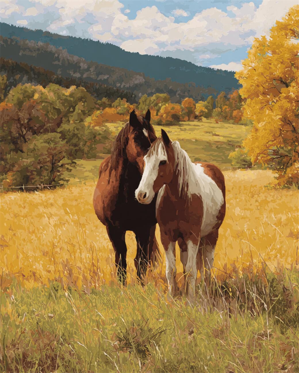 RKFLGEW DIY Bead Embroidery Kits Horses and Scenery 50x70cm