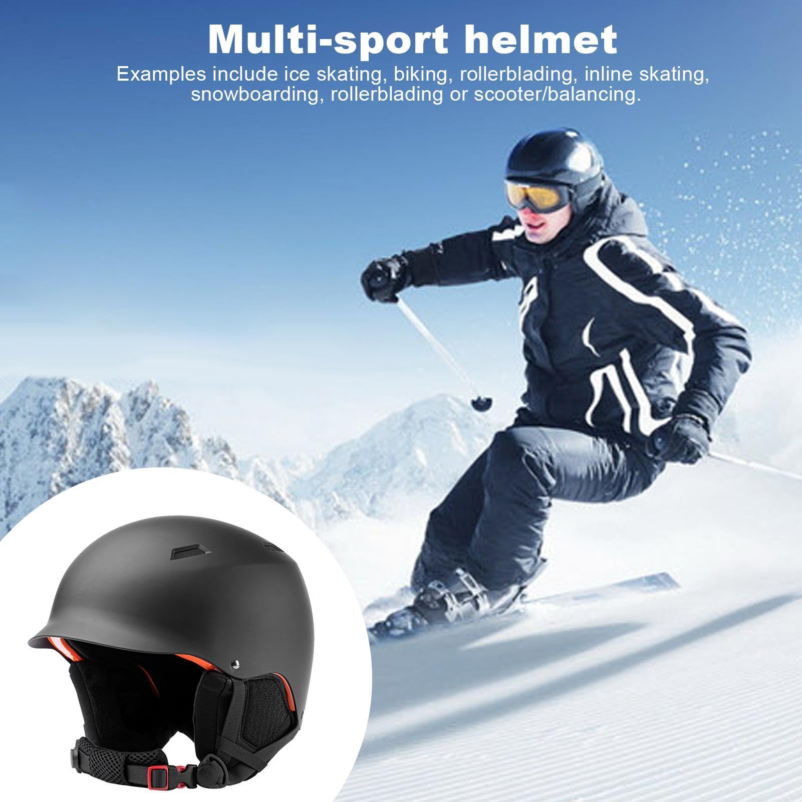 Casque Rigide de Snowboard, Chapeau de Snowboard avec Oreillettes Chapeau | Équipement de protection de tête de casque de patinage sur neige coupe-vent