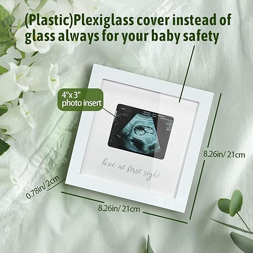 Miniatura 2 de HAMUIERS Love at First Sight - Marco de fotos de ultrasonido, marco de fotos de ecograma, anuncio de embarazo para abuelos, ideas de anuncio de