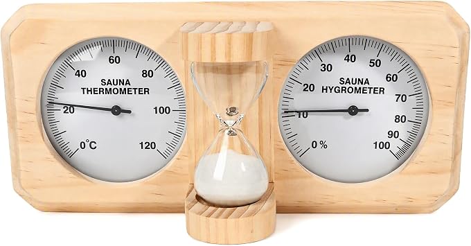 ikare Sauna Thermometer and Hygrometer,3 in 1 Wall Mounted Thermometer