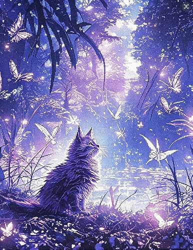 FanZheZhe Cross Stitch Kits for Adults Beginners 11 Count Counted Stamped Pre Printed Cross Stitch Embroidery Kits DIY Home Decoration Cat 40x50cm