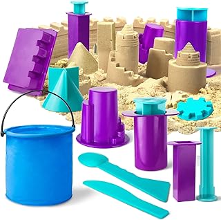TOMMYHOME Beach Toys-Sand Brick Maker and Castle Set Compatible with Kinetic Sand.Sand Castle Making Tools (Castle)