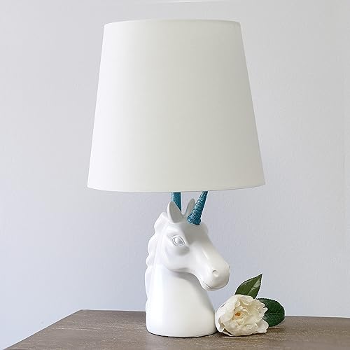 Miniatura 4 de Simple Designs LT1078-BLU - Lámpara de mesa de unicornio con purpurina brillante, color azul