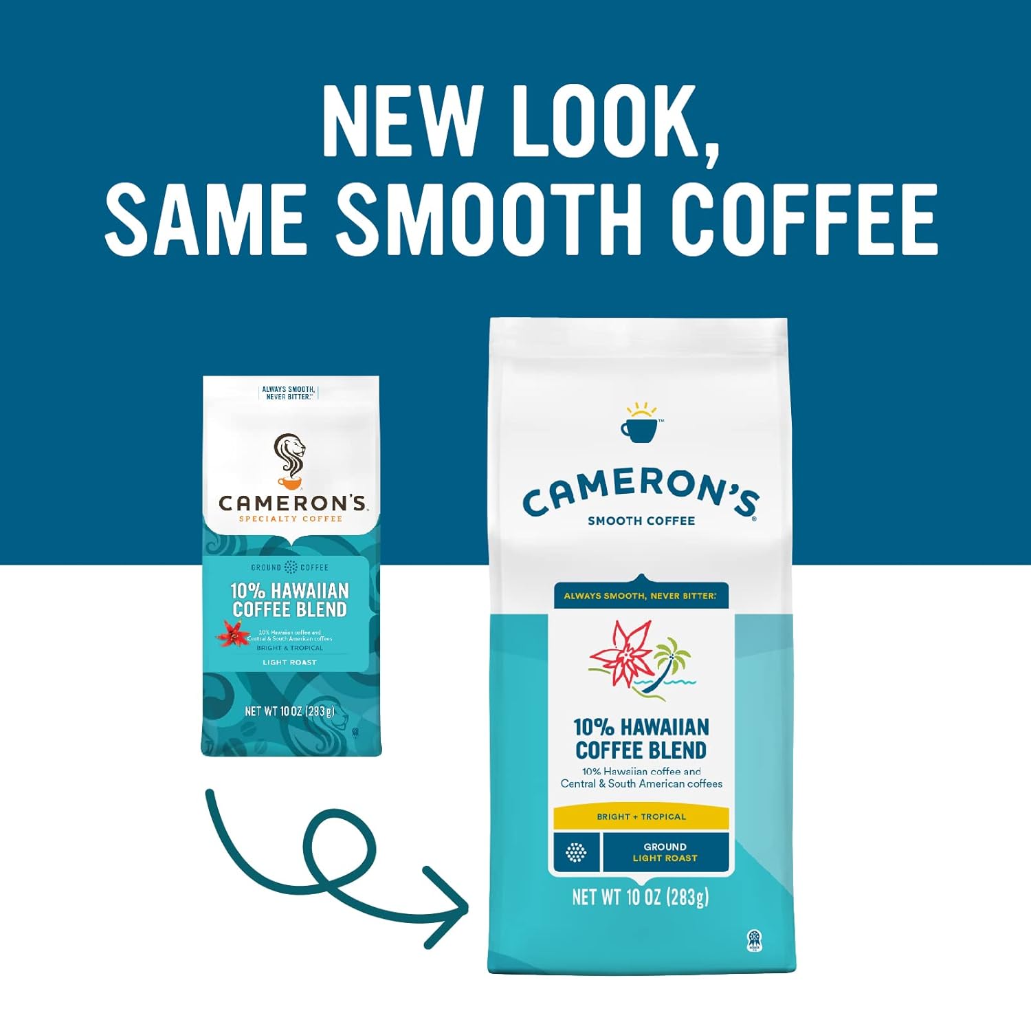 Cameron's Coffee 10% Hawaiian Coffee Blend Ground Coffee, Light Roast, 100% Arabica, 10-Ounce Bag, (Pack of 1) : Grocery & Gourmet Food