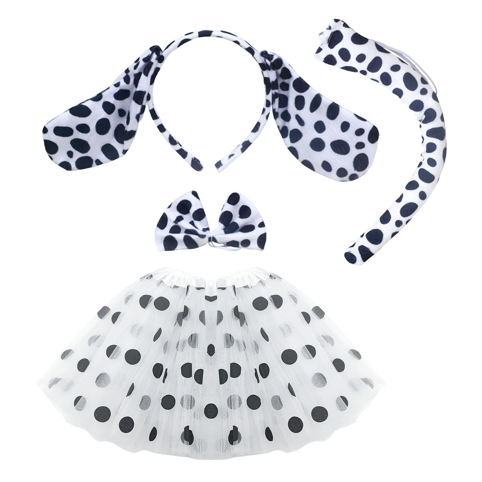 SKHAOVS Disfraz de Perro, Juego de Disfraces de Perro, Set de Accesorios para Disfraz de Perro, Kit de Disfraces de Animales, para Carnaval Fiesta Temática Halloween Cumpleaños Navidad (Blanco)