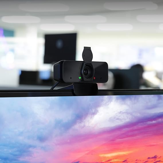 Xtreme Tech 1080P Web Camera, Clear and Sharp Resolution, Built-in Dual Microphone with Noise Reduction, 360 Rotation, Privacy Cover, Plug and Play Installation, USB-Powered