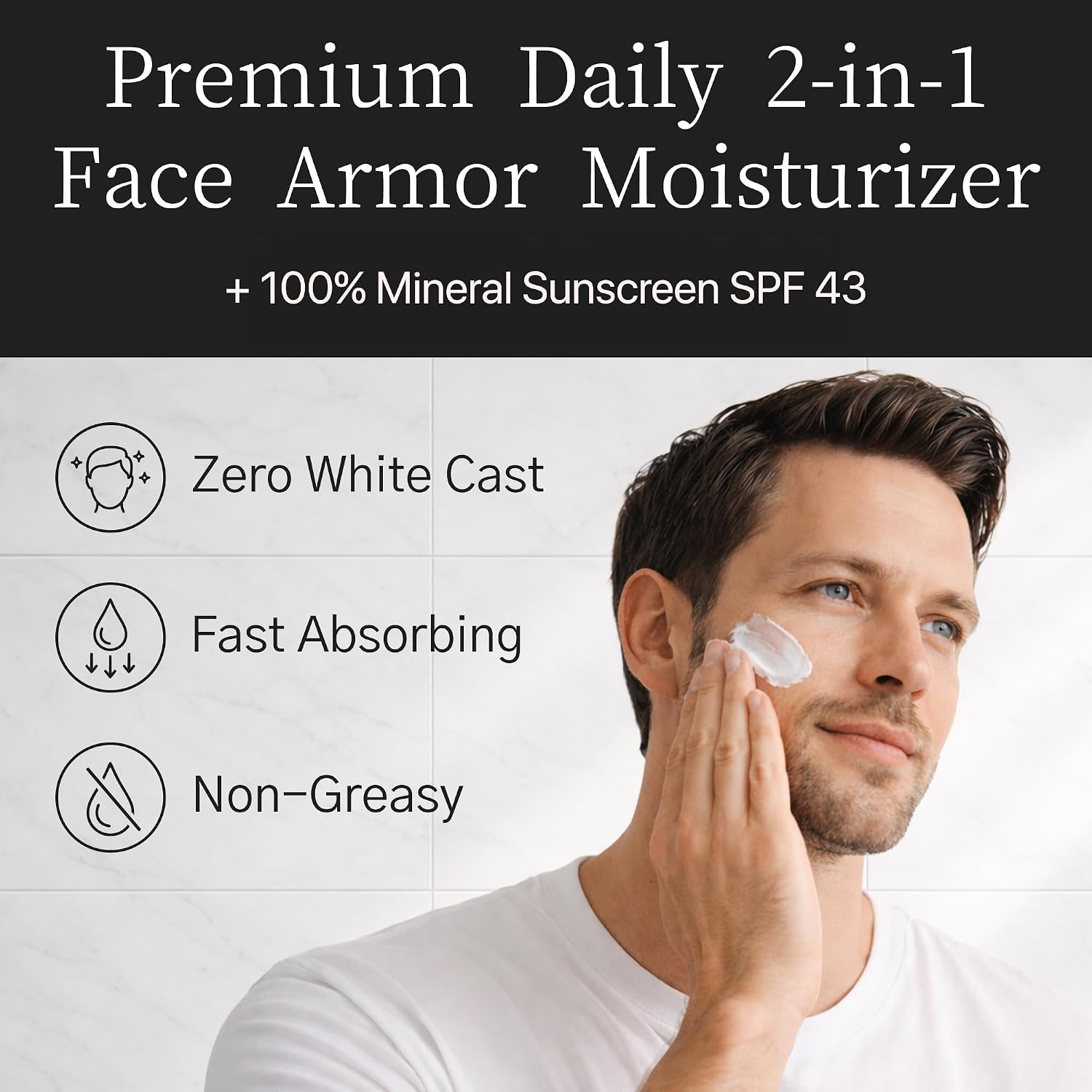 Hell on Earth | 2-in-1 Daily Face Moisturizer + 100% Mineral Sunscreen SPF 43 | Zinc Oxide, Hyaluronic Acid & Squalane | Non-Greasy, Zero White Cast | 1.7 oz Airless Pump
