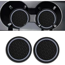 2 Pack 2.75 Inch Car Cup Coasters, Black/Gray