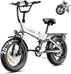 Jasion X-Hunter Electric Bike for Adults,1400W Peak Folding Ebike,20''*4 Fat Tire Foldable Ebike,30MPH 70+Miles 48V 13AH Removable Battery,Full Suspension System Design,7-Speed Bicycles