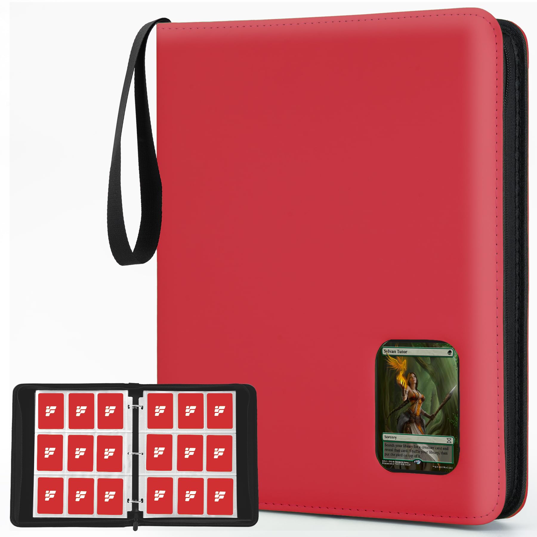 Card Binder 9 Pocket, Trading Card Binder with Clear Window Design, 720 Double Sided Pocket PU Collection Binder, Card Albums for MTG, TCG, and Sports Cards(Red) : Toys & Games