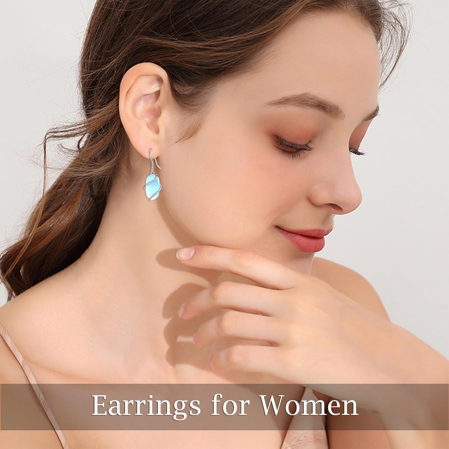 HPQQ Earrings for Women 925 Sterling Silver Dainty Gemstone Dangle Earrings Fine Jewelry Birthday Mothers Day Gifts for Mom Wife Her