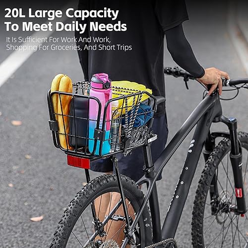 Miniatura 6 de Kaxenig Estante trasero con canasta, estante de carga trasera de carga de 165 libras, estante de carga de aleación de aluminio, impermeable,