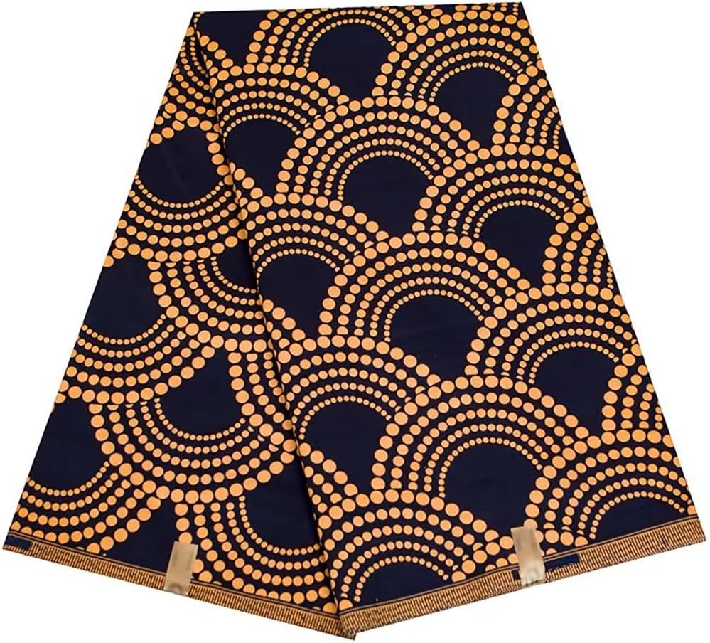 6 Yards African Fabric - Premium Ankara Print Fabrics - Kente Wax Cloth - Comfortable for Everyone
