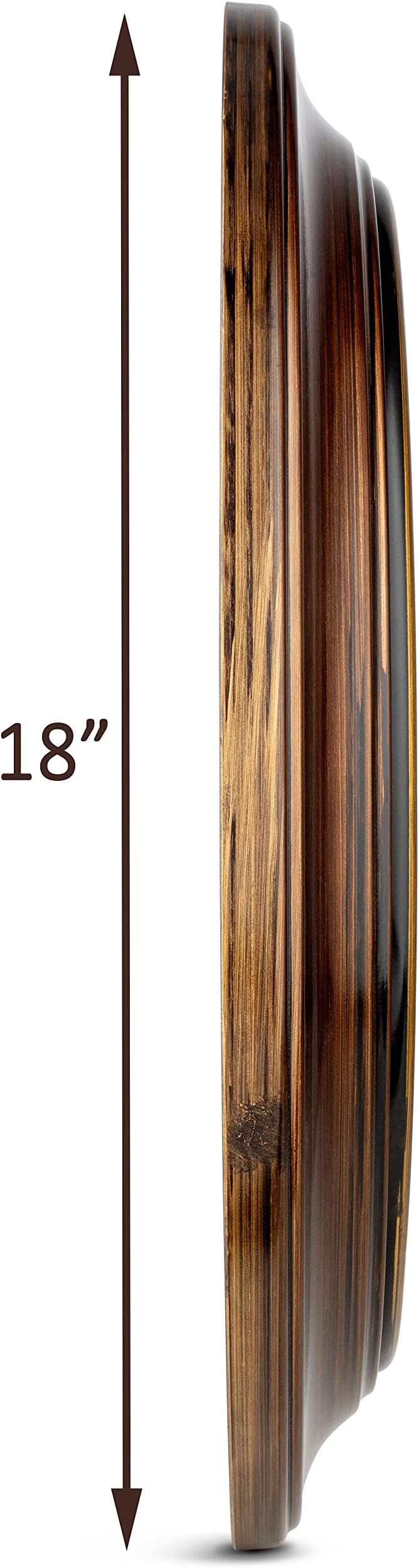 Reloj de Pared Grande 18" Analógico Silencioso Marco Marrón Claro miniatura 2