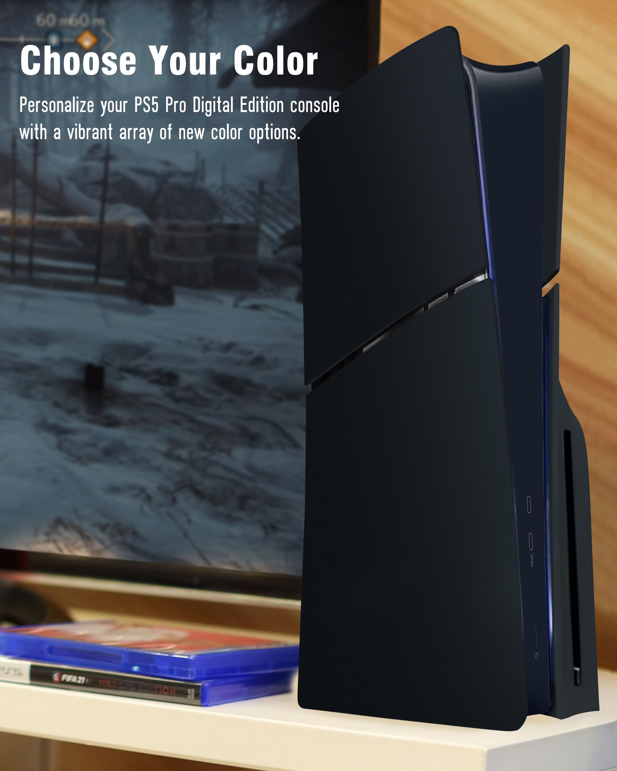 Joso Plaque frontal pour PS5 Slim Disc Edition, boîtier anti-rayures et étanche à la poussière de remplacement, couvercle adapté pour console PS5 Slim, plaques pour accessoires PS5 Slim, installation