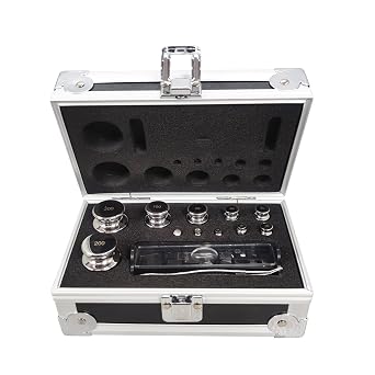 F1-Grade Calibration Weight Kit Precision 1mg-200g 304 Stainless Steel Lab Weights with Space-Saving Case, 25pcs for Scientific Industrial Educational Use