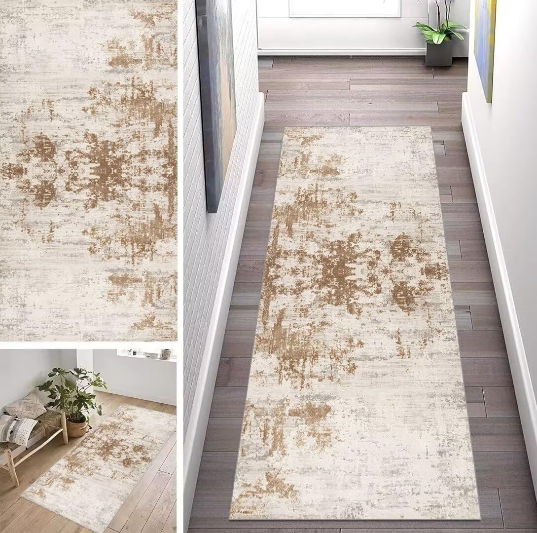 Tapis de couloir vintage antidérapant et lavable pour sécuriser la cuisine