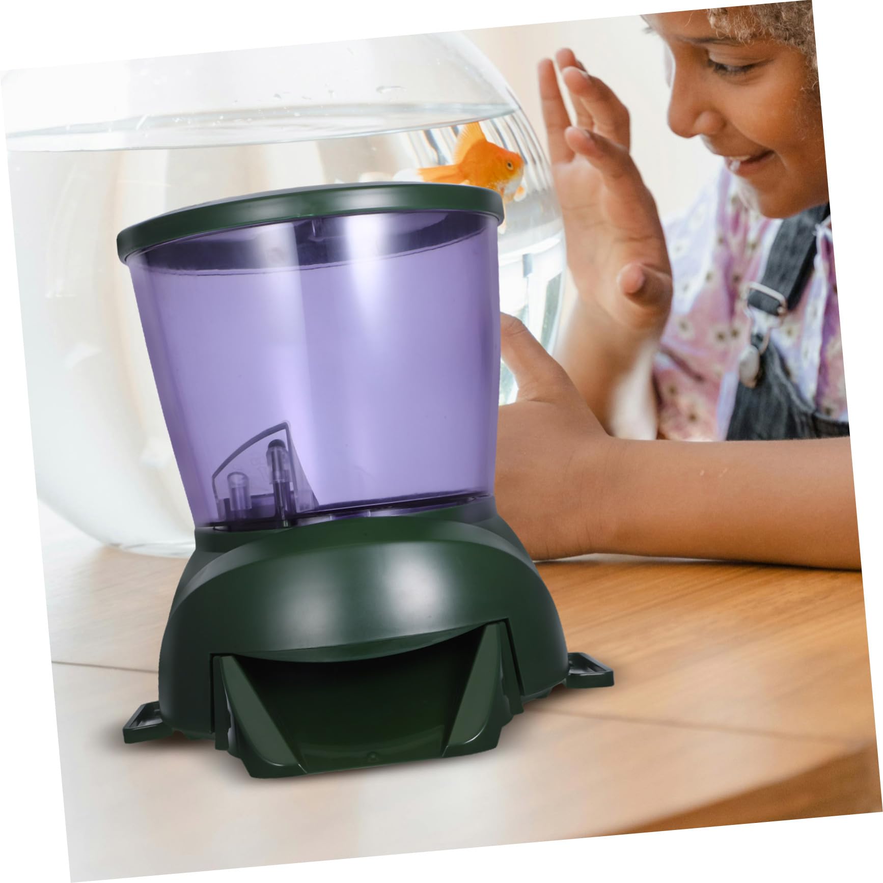minkissy Alimentador Automático de Peces Pantalla LCD, Dosificador de Comida para Acuarios y Estanques Pequeños