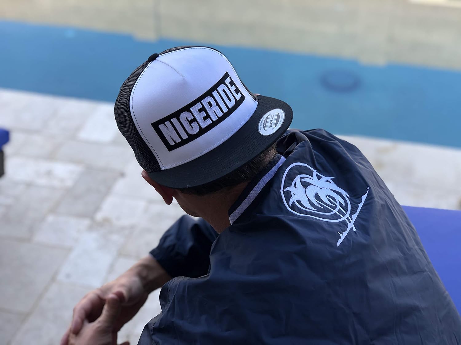 “Influencer” Trucker Classic Black Unisex Adjustable Snapback Baseball Cap with Embroidered Logo – Mesh Back Hat – One Size