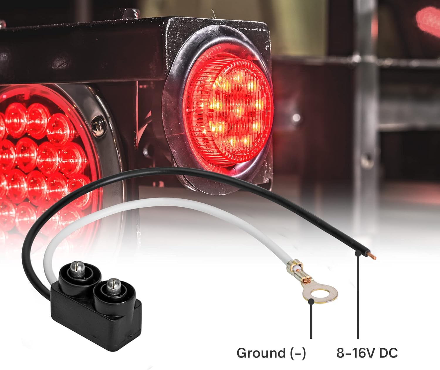 TRUE MODS 8pc 2" 12V Amber + Red Round LED Clearance Side Marker Light Kit [DOT Approved] [Reflector Lens] [Grommet & Plugs] [Flush-Mount] [Waterproof IP67] for Boat Trailer Semi Truck RV Peterbilt