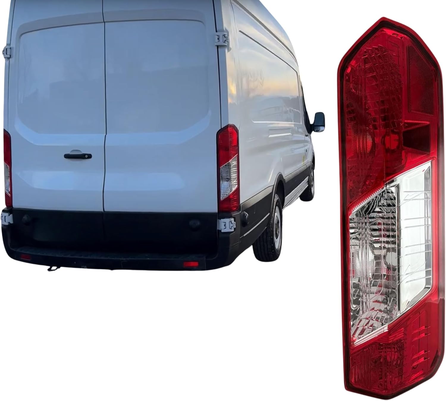 Replacement for Ford 2015-2022 Transit 150 250 350 350HD, DOT/SAE Compliant Tail Light Assembly, w/o Bulbs, Halogen Rear Brake Tail Lamp, Right/Passenger Side