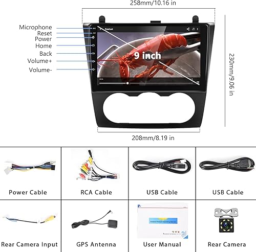 Miniatura 9 de Podofo Radio estéreo de coche 32G para Nissan Altima 2008 2009 2010 2011 2012 inalámbrico Carplay Android Auto 9 pulgadas HD IPS pantalla táctil