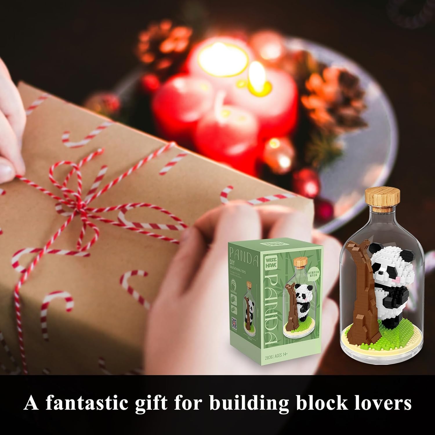 Creative Panda Toy Building Set,Adult Mini Animal Friend Set,Party Favors Gift for Friends,Animal Lover Office Home Decor Building Block Kit,New Year Easter Birthday Gift for Family(Hiding)