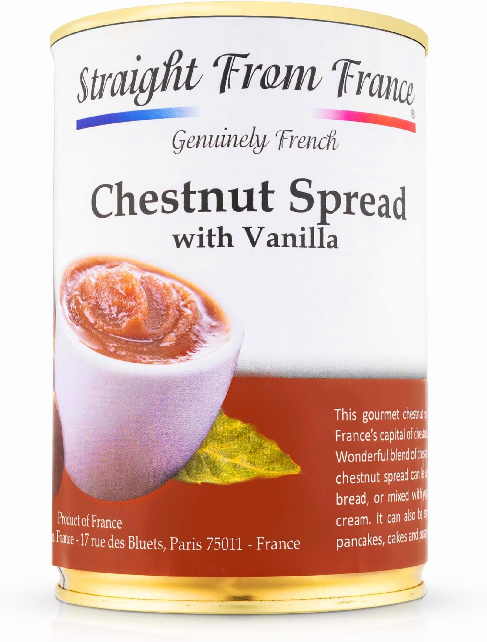 Straight from France Genuinely French, Gourmet Chestnut Spread with Vanilla, Low in Fat and Cholesterol, Great in Pudding and Ice Cream