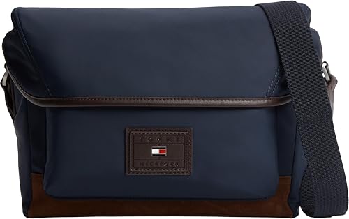 Tommy Hilfiger Bolso Crossbody Hombre Heritage Satchel con cierre de solapa, Azu