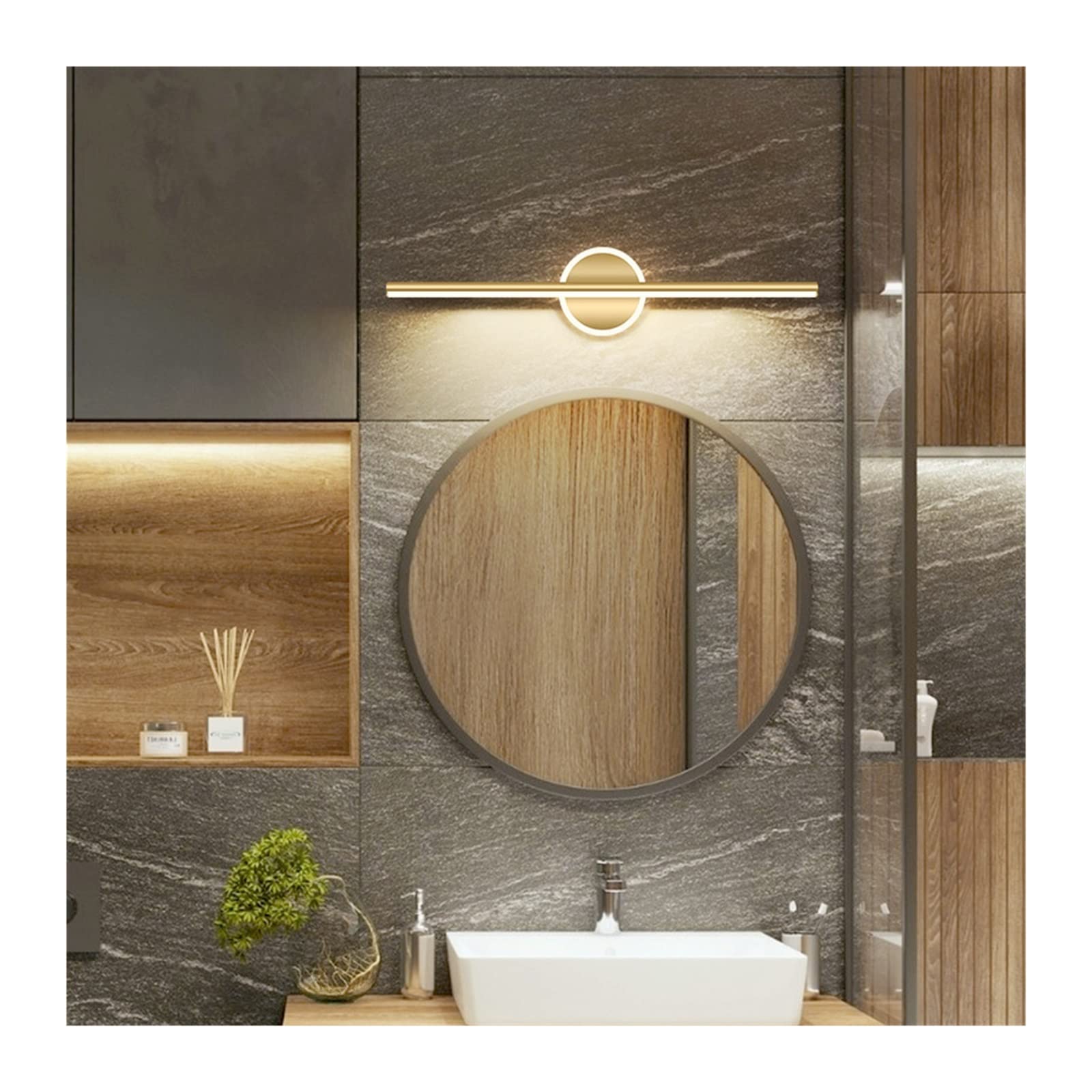 Luce Per Quadri Senza Fili, Lampada frontale Nordic Simple Modern Led Hotel Toilette da bagno Luce da toeletta creativa di lusso Lampada da trucco Illuminarsi Ovunque ( Color : Disc 60CM , Size : Whit