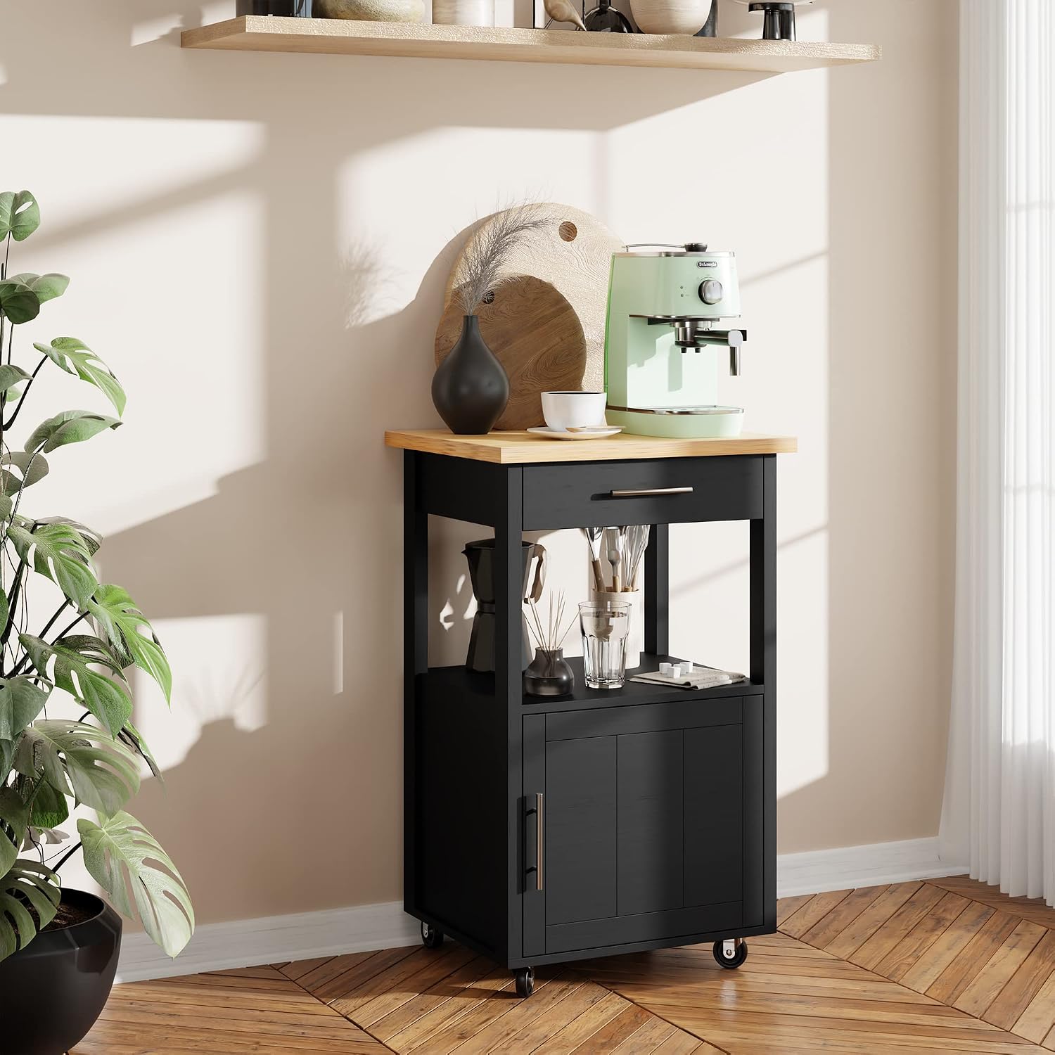 SUNLEI Kitchen Island on Wheels with Storage